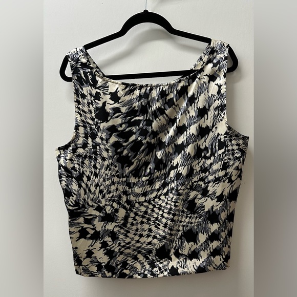 SAG HARBOR Blouse Women's Abstract Art Classy Sleeveless Side Zip Pullover Top - Picture 4 of 8